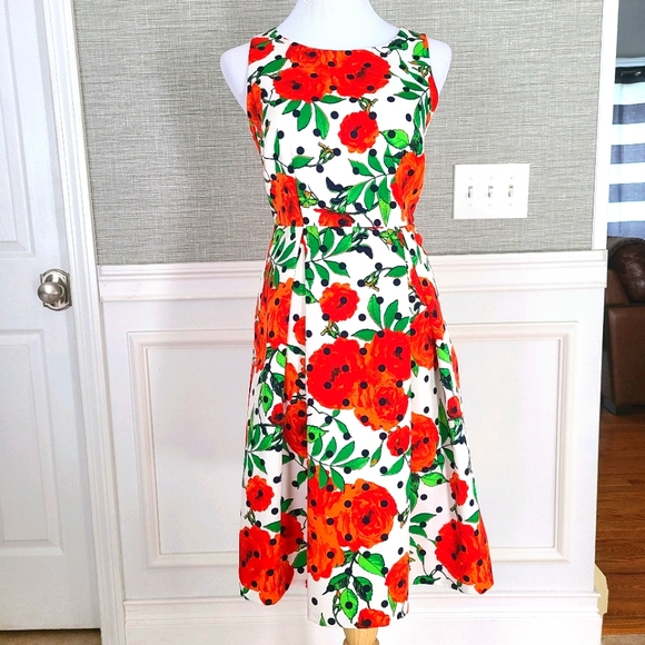 New York and Co floral polka dot dress - Picture 2 of 6